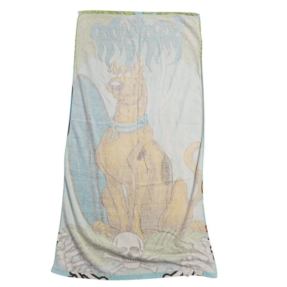 Vintage Scooby Doo Beach Towel Graphic Surfing Colorful Cartoon